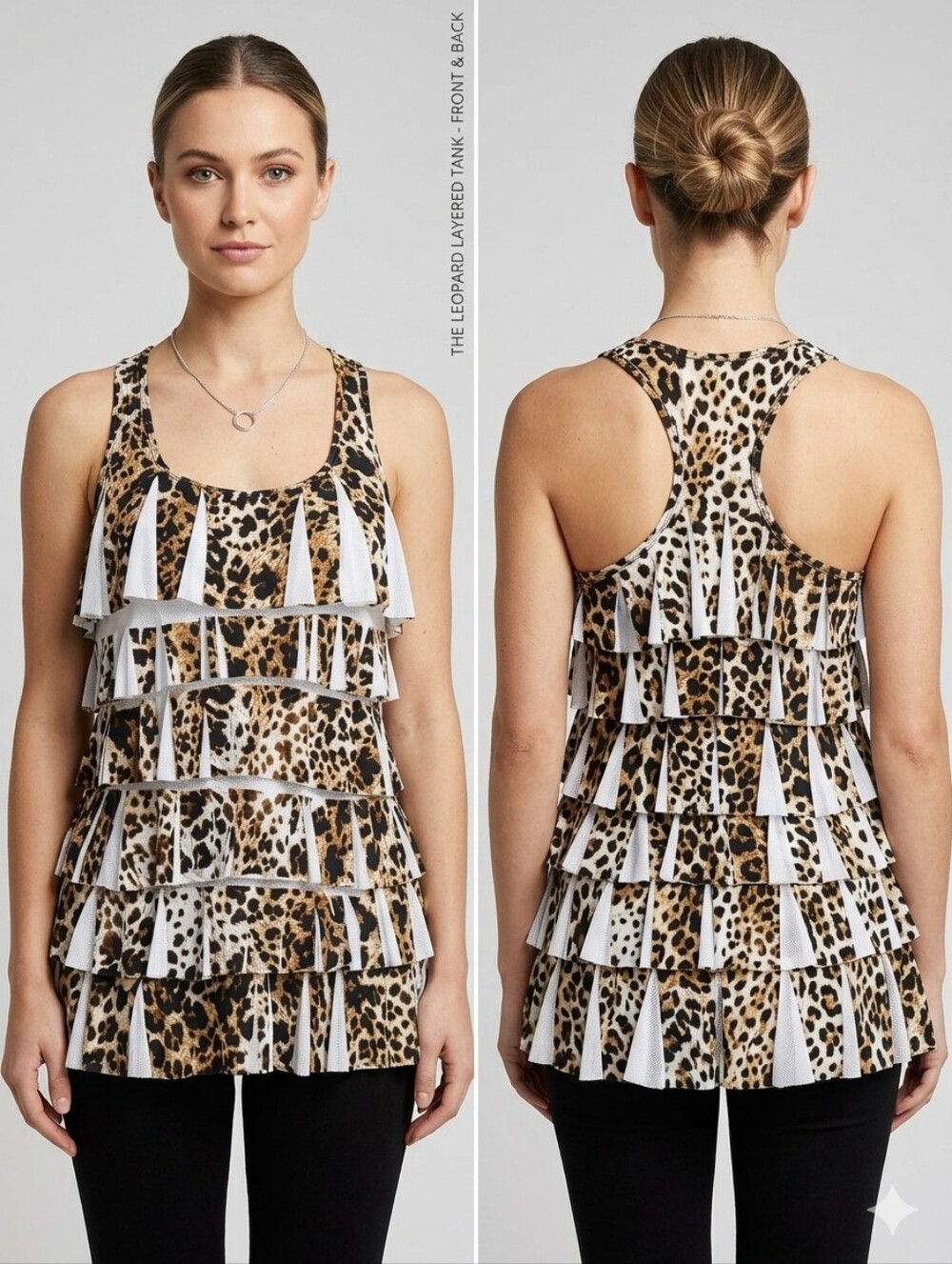 FOREVER 21 LAYERED TOP SIZE L IN A BEAUTIFUL ANIMAL PRINT